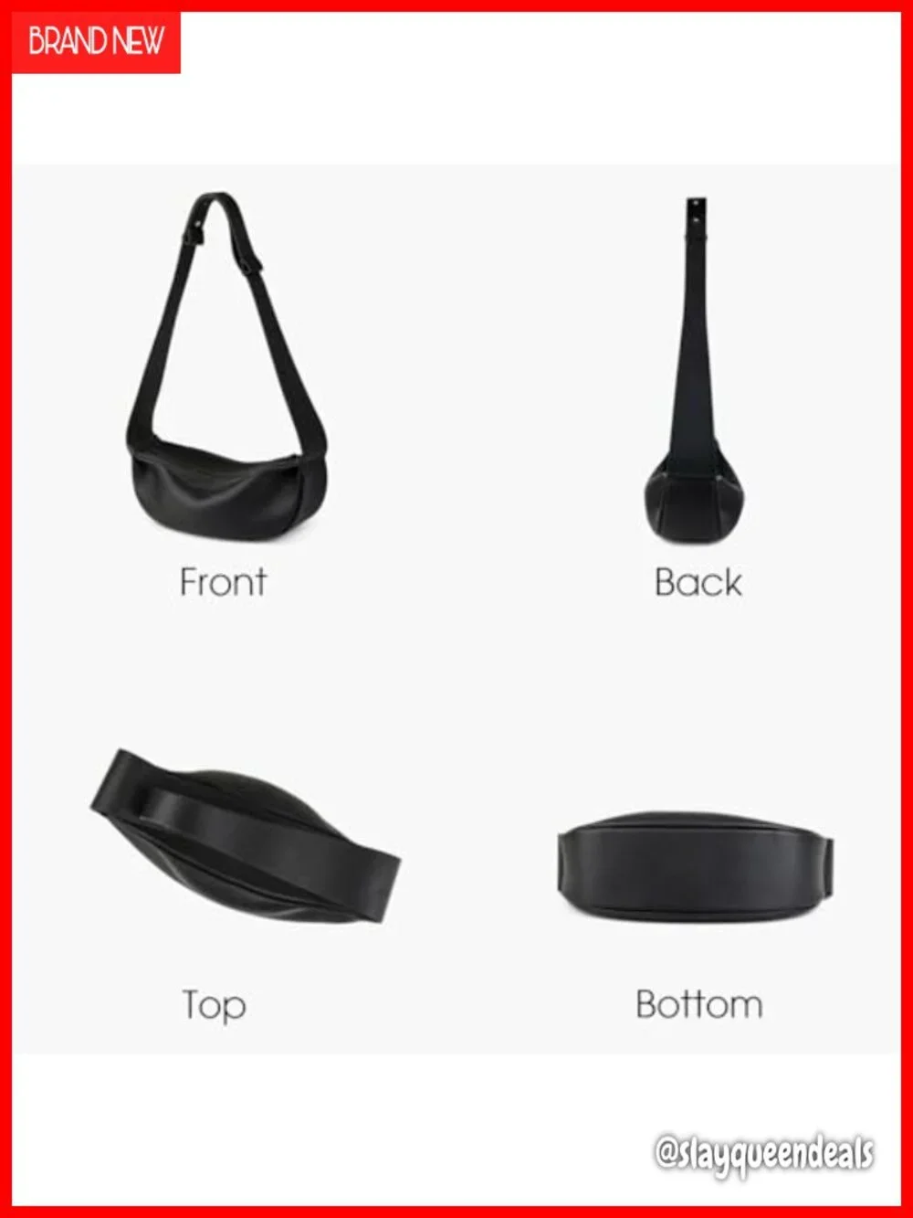 Genuine Leather Sling Bag Crossbody Women Minimalist Hobo Wide Strap